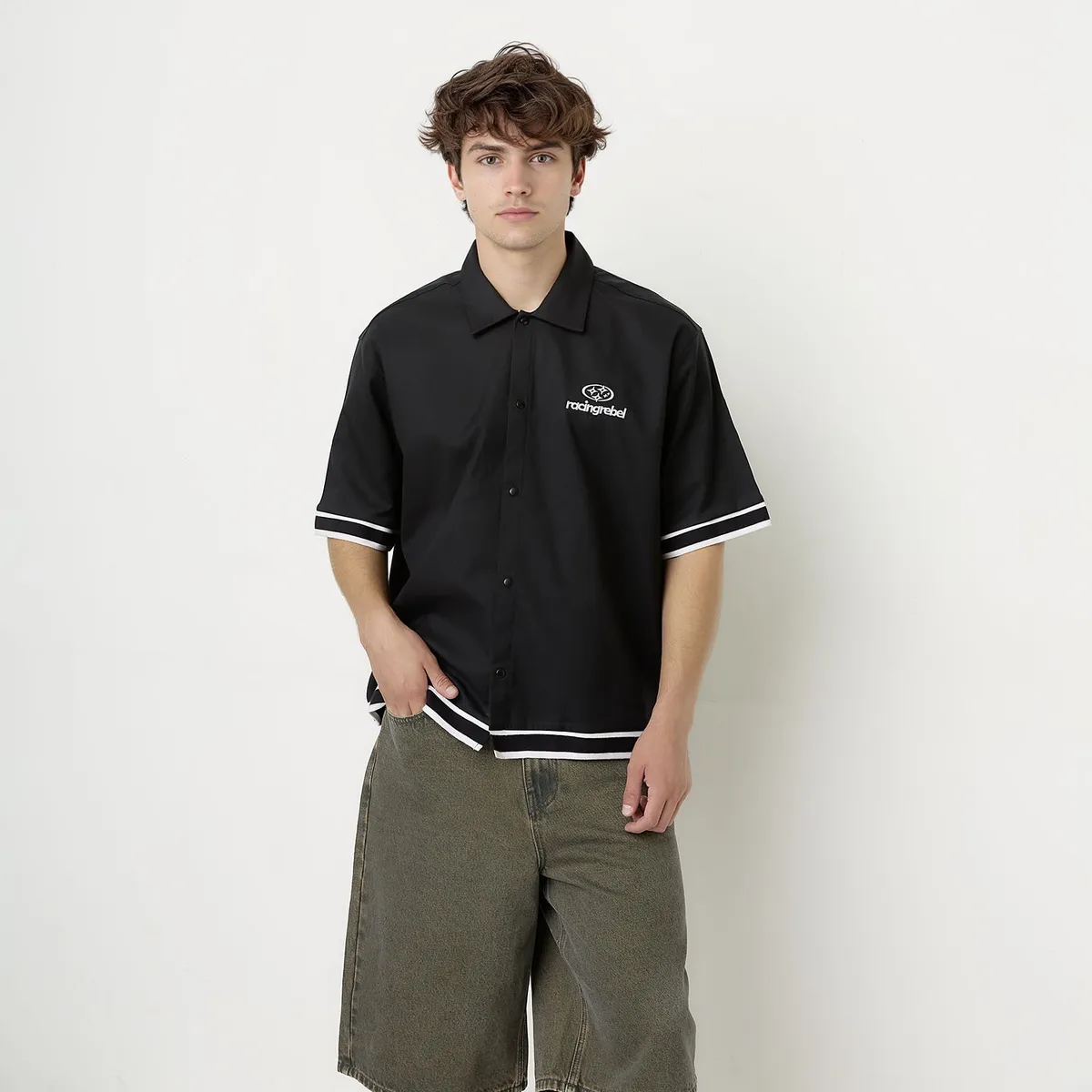 BEARCLIFF - Camisa Manga Corta Casual Hombre Bearcliff