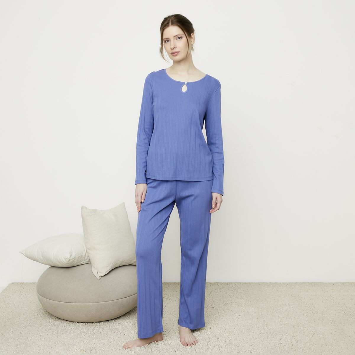 BLU - Pijama 100% Algodón Mujer Blu