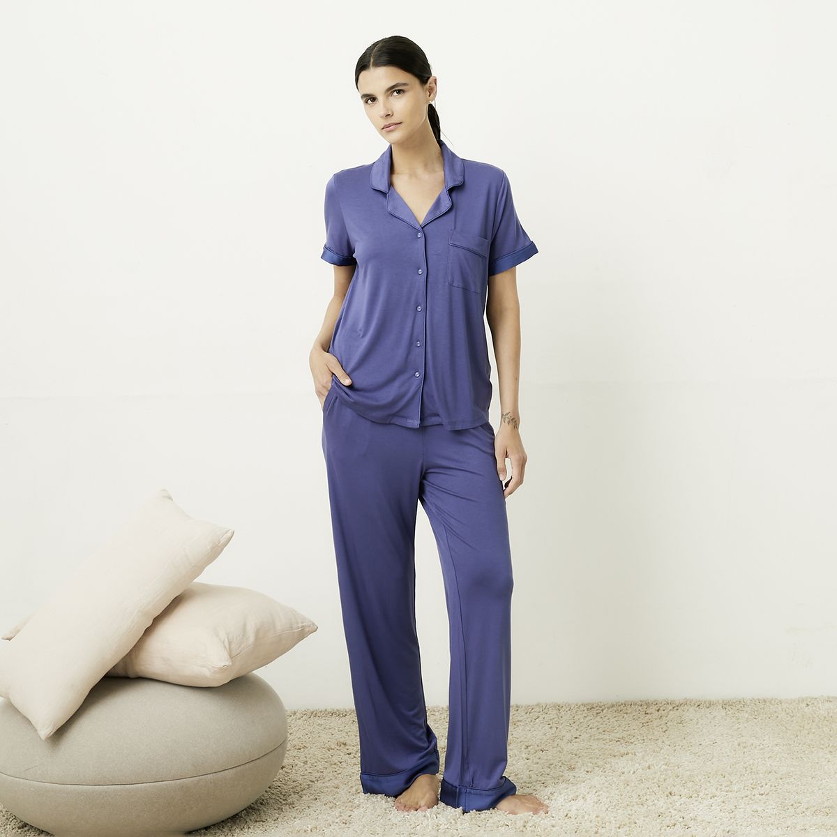 BLU - Pijama Camisero Mujer Blu