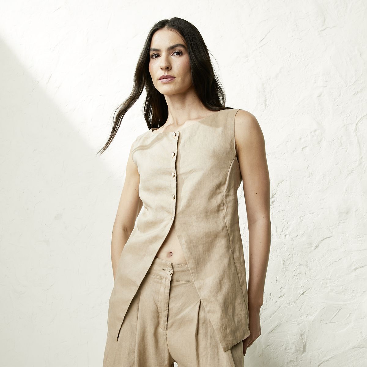 BASEMENT - Blusa Mujer 100% Lino x Fran Larrain Basement