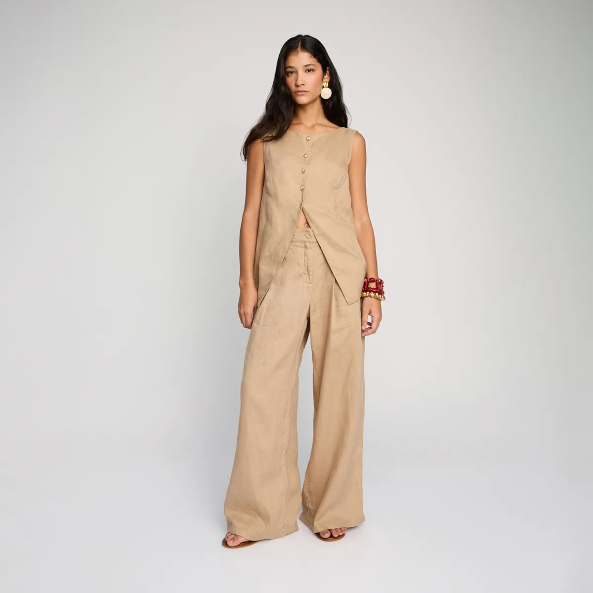 BASEMENT - Blusa Mujer 100% Lino x Fran Larrain Basement