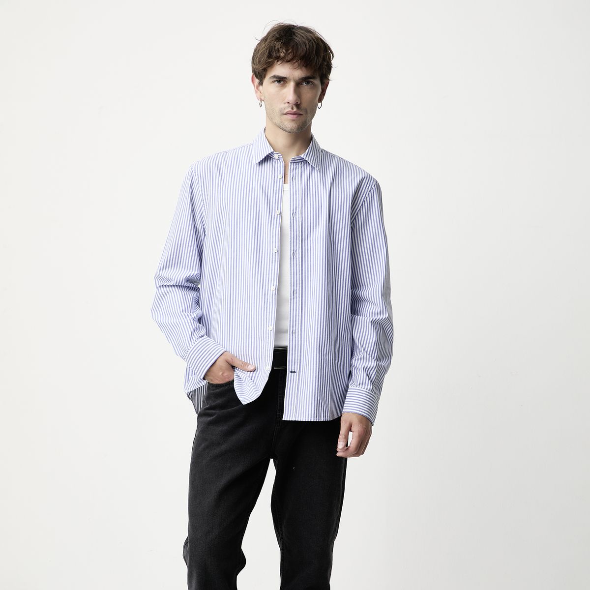 BASEMENT - Camisa Manga Larga Algodón Hombre Basement