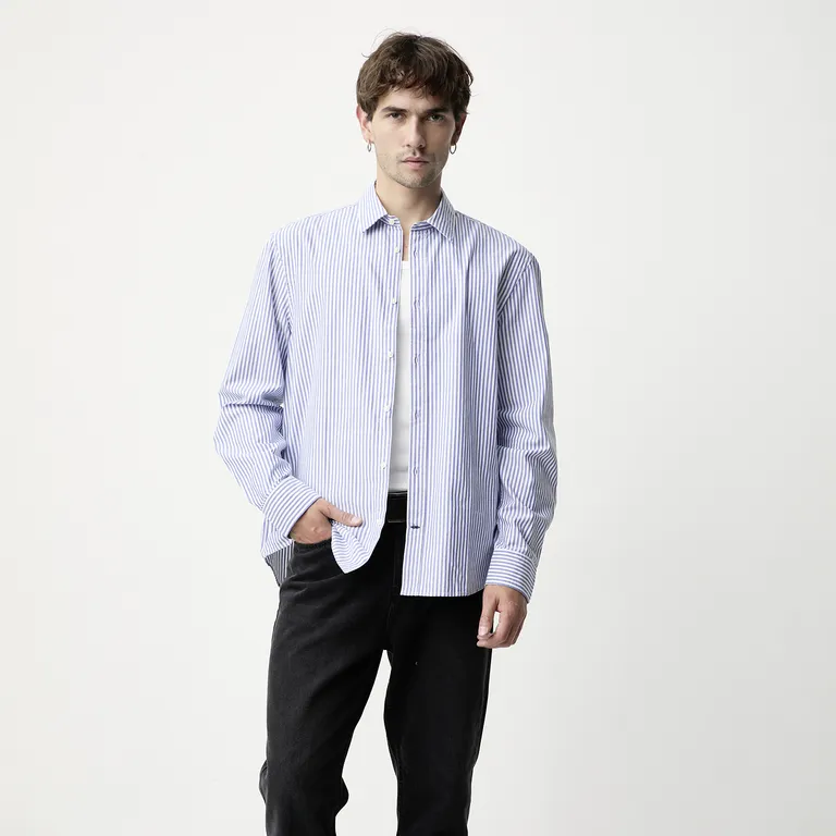 Camisa Manga Larga Algodón Hombre