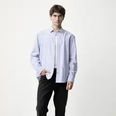 BASEMENT - Camisa Manga Larga Algodón Hombre