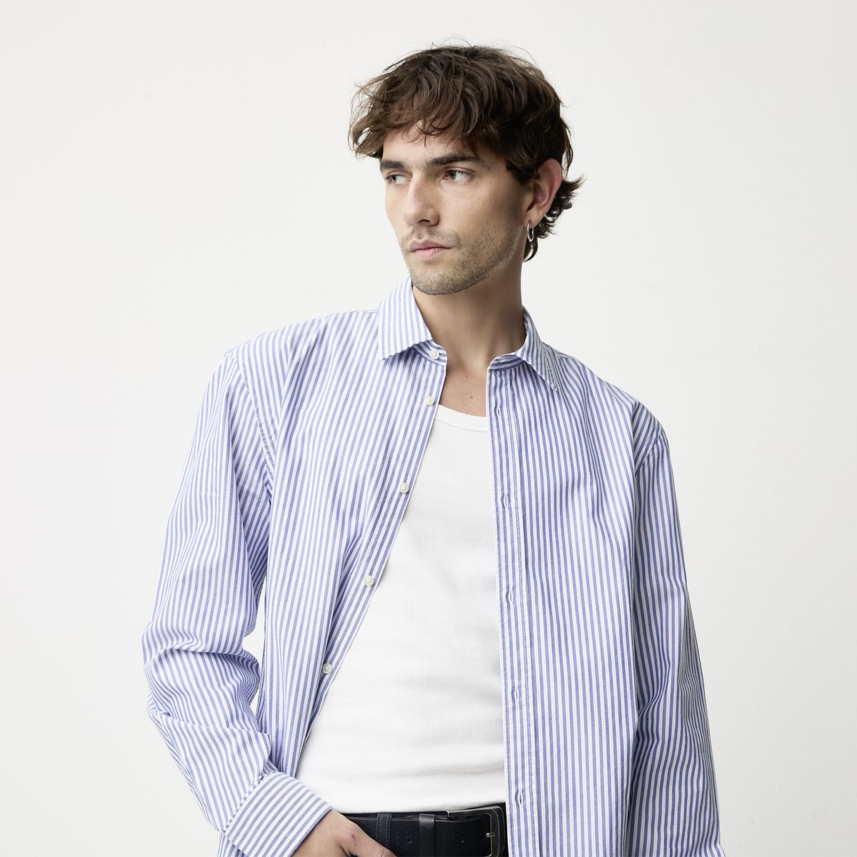 BASEMENT - Camisa Manga Larga Algodón Hombre Basement