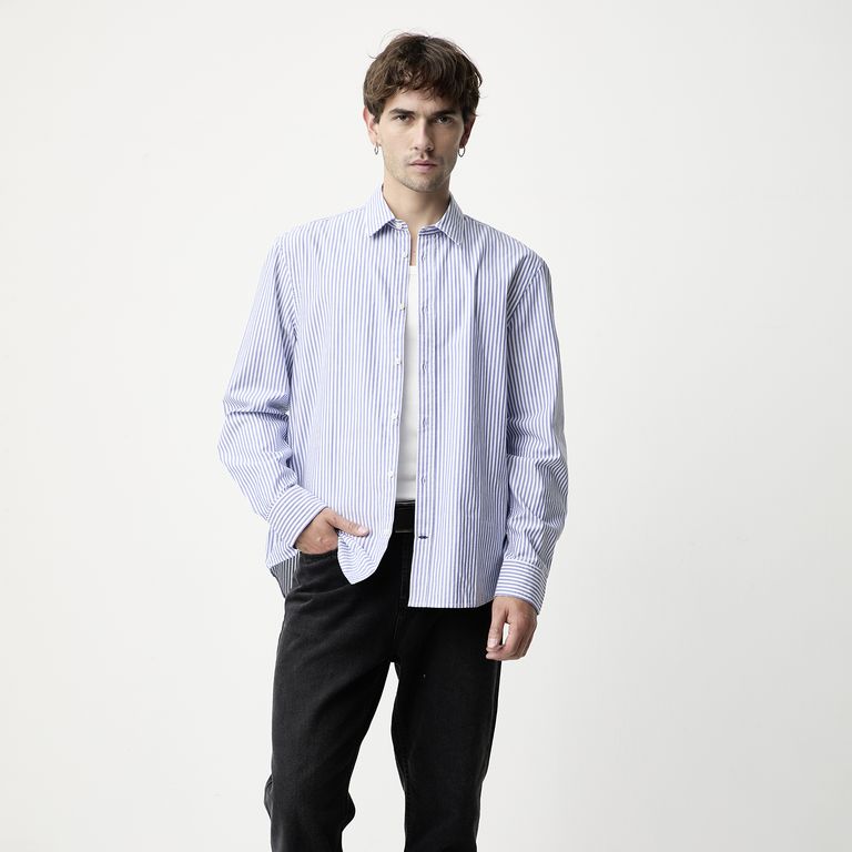 Camisa Manga Larga Algodón Hombre