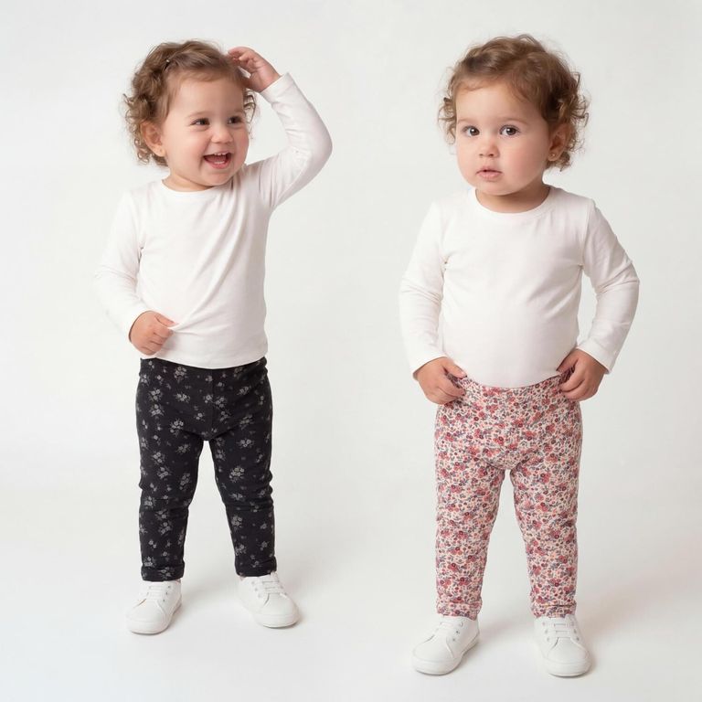 YAMP Pack De 2 Calzas Forradas En Polar Bebé Niña