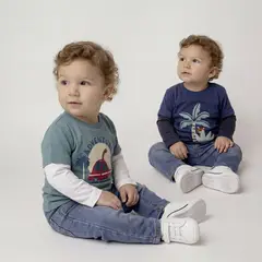 YAMP - Pack 2 Poleras Bebé Niño Algodón