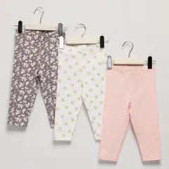 YAMP - Pack De 3 Calzas Bebé Niña Algodón