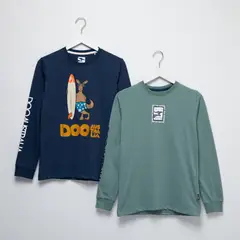 DOO AUSTRALIA - Pack de 2 Poleras Manga Larga Algodón Niño
