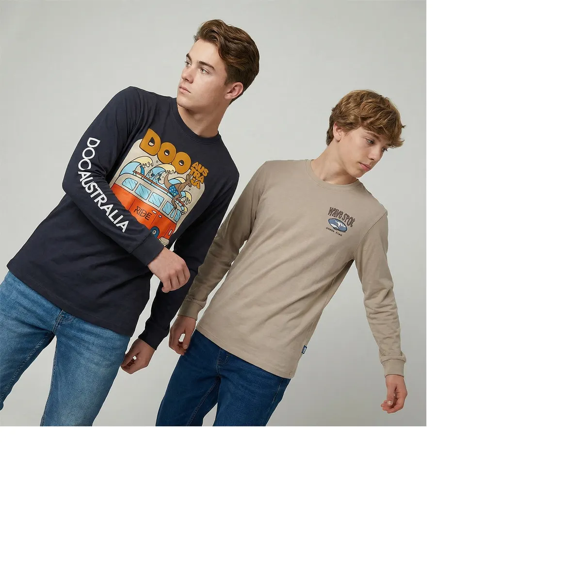 DOO AUSTRALIA - Pack de 2 Poleras Manga Larga Algodón Niño Doo Australia