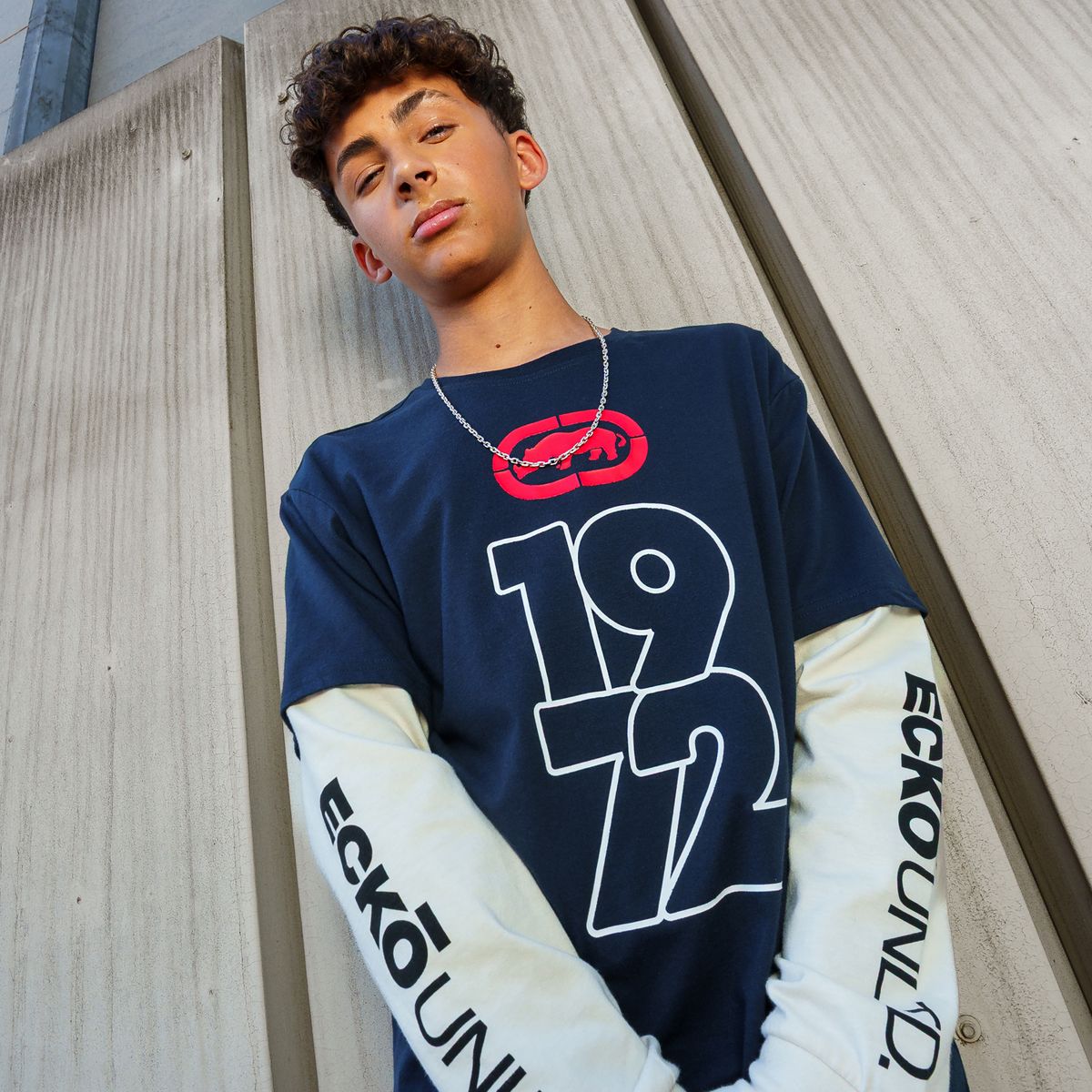 ECKO - Polera Niño Manga Larga Algodón Ecko