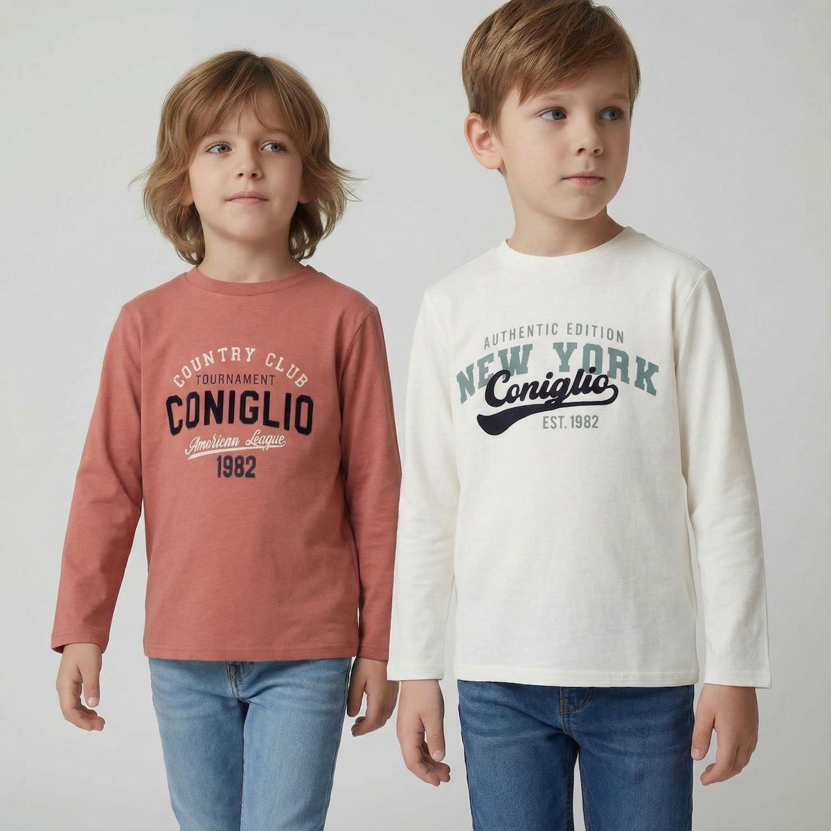 CONIGLIO - Pack de 2 Poleras Niño Manga Corta Algodón Coniglio