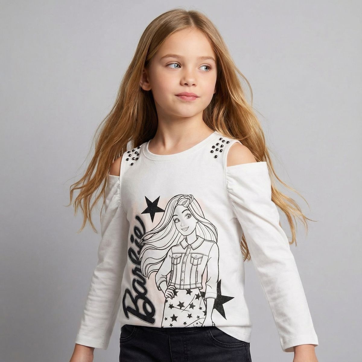 BARBIE - Polera Niña Algodón Barbie
