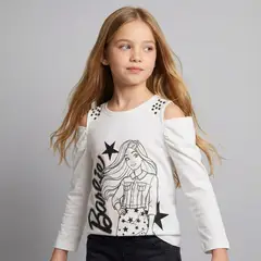 BARBIE - Polera Niña Algodón
