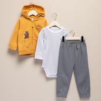 Conjunto Polerón Más Body Más Pantalón De Buzo Bebe