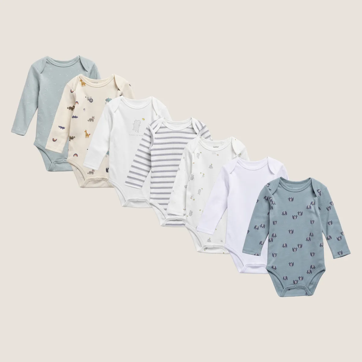 YAMP - Pack De 7 Bodys Bebé Niño Algodón Yamp