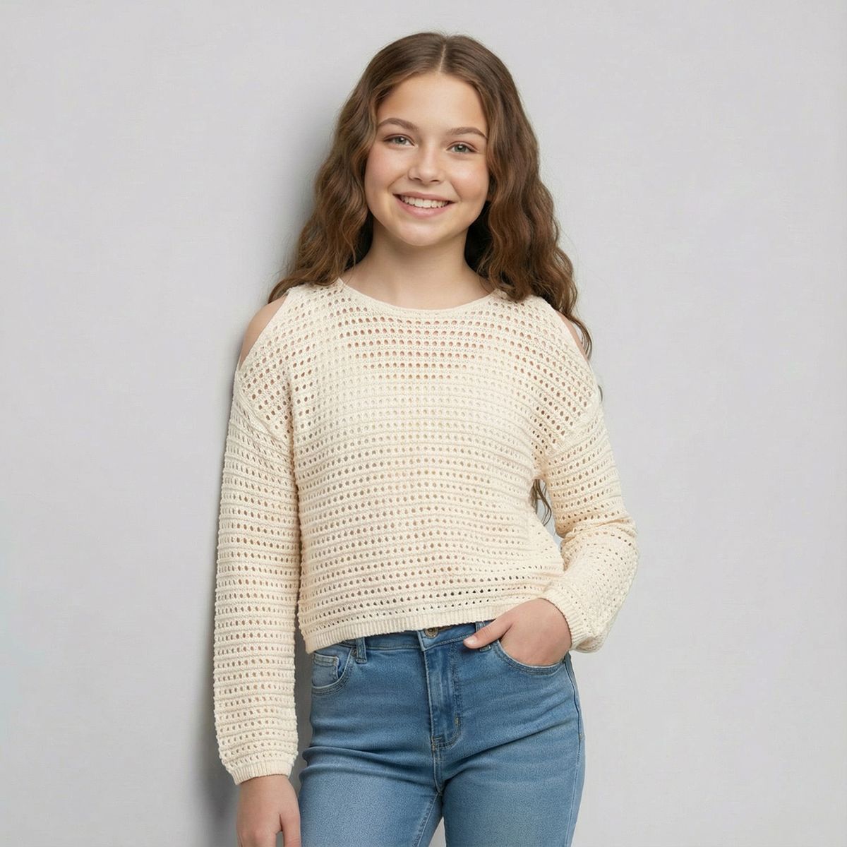 DOO AUSTRALIA - Sweater Algodón Niña Beige Doo Australia