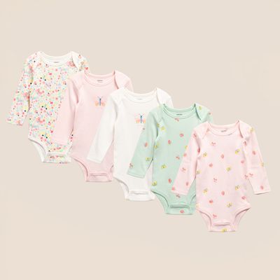 Imagen 1 del producto Pack De 5 Bodys Bebé Niña Algodón