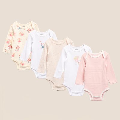 Imagen 1 del producto Pack De 5 Bodys Bebé Niña Algodón