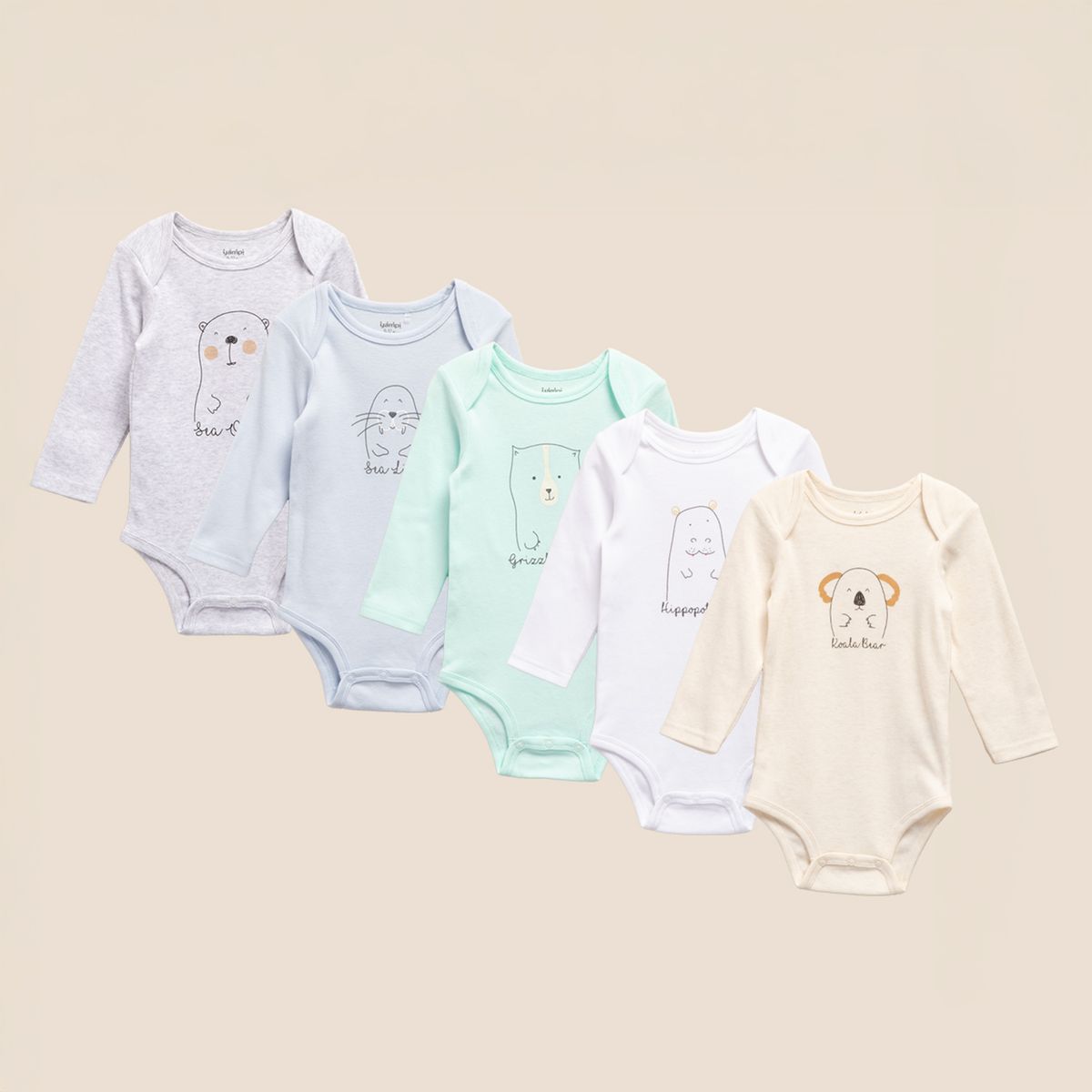 YAMP - Pack De 5 Bodys Bebé Niño Algodón Yamp