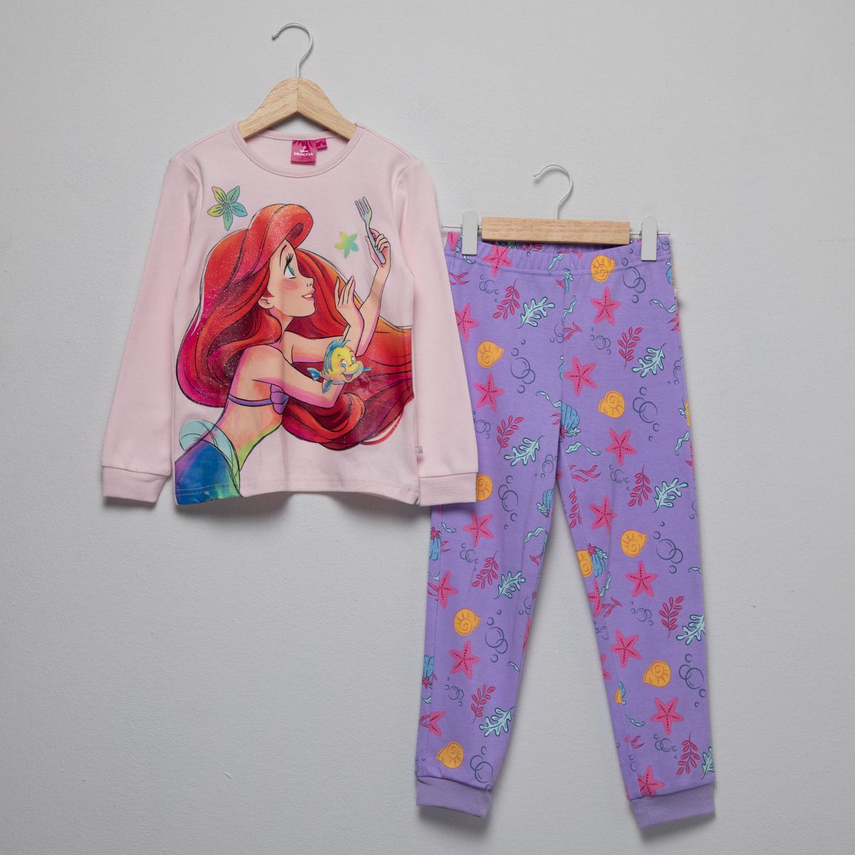 PRINCESAS - Pijama Niña Algodón 2 Piezas La Sirenita