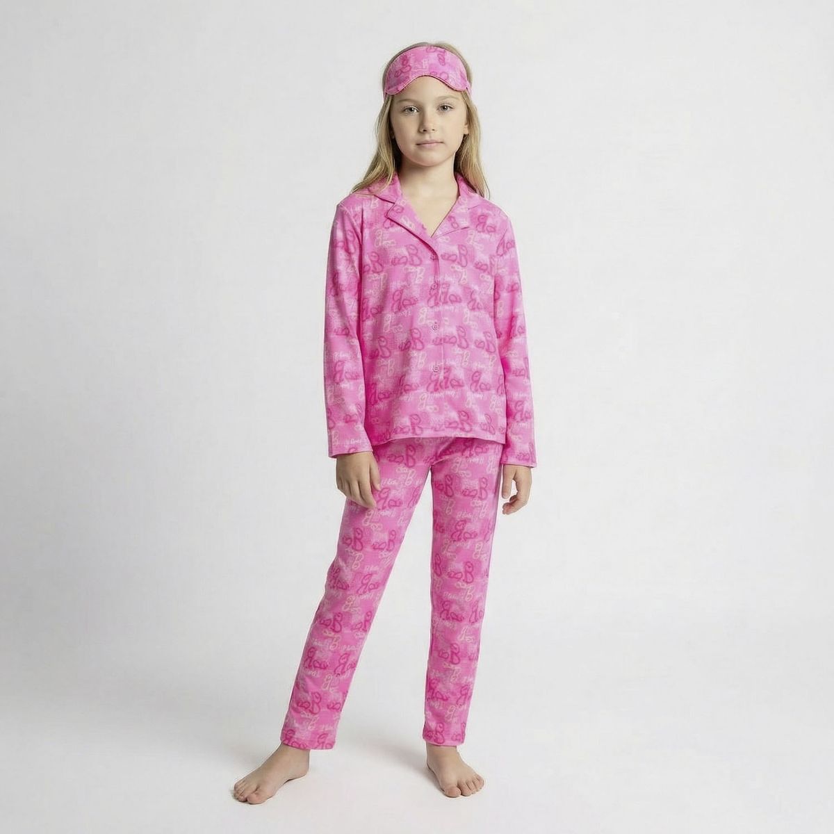 BARBIE - Pijama Niña Algodón 2 Piezas Y Antifaz Barbie