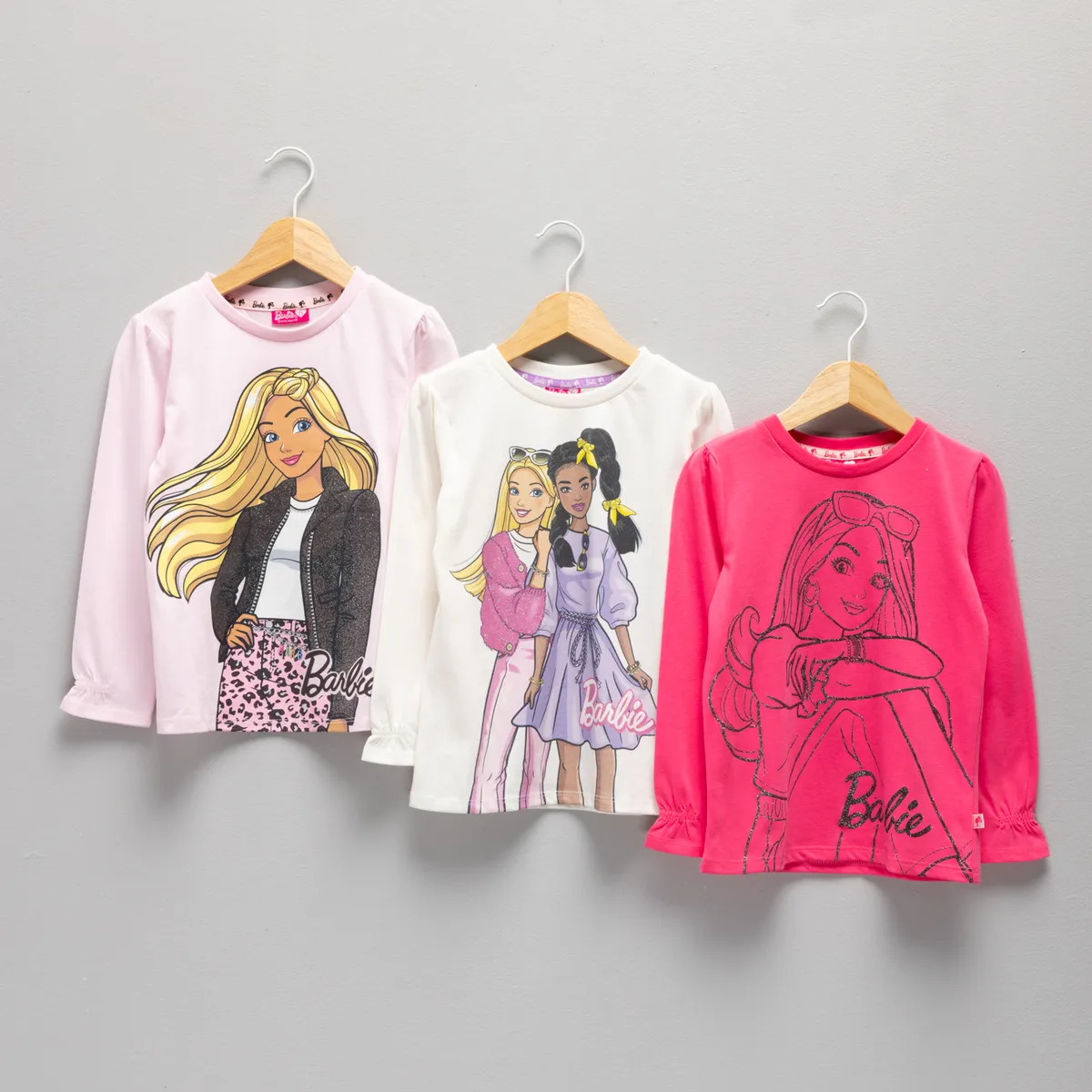 BARBIE - Pack 3 Polera Niña Algodón Barbie