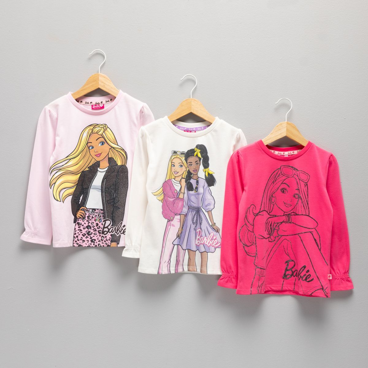 BARBIE - Pack 3 Polera Niña Algodón Barbie