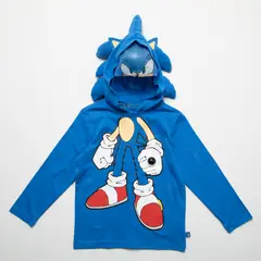 SONIC - Polera Manga Larga Algodón Niño Azul