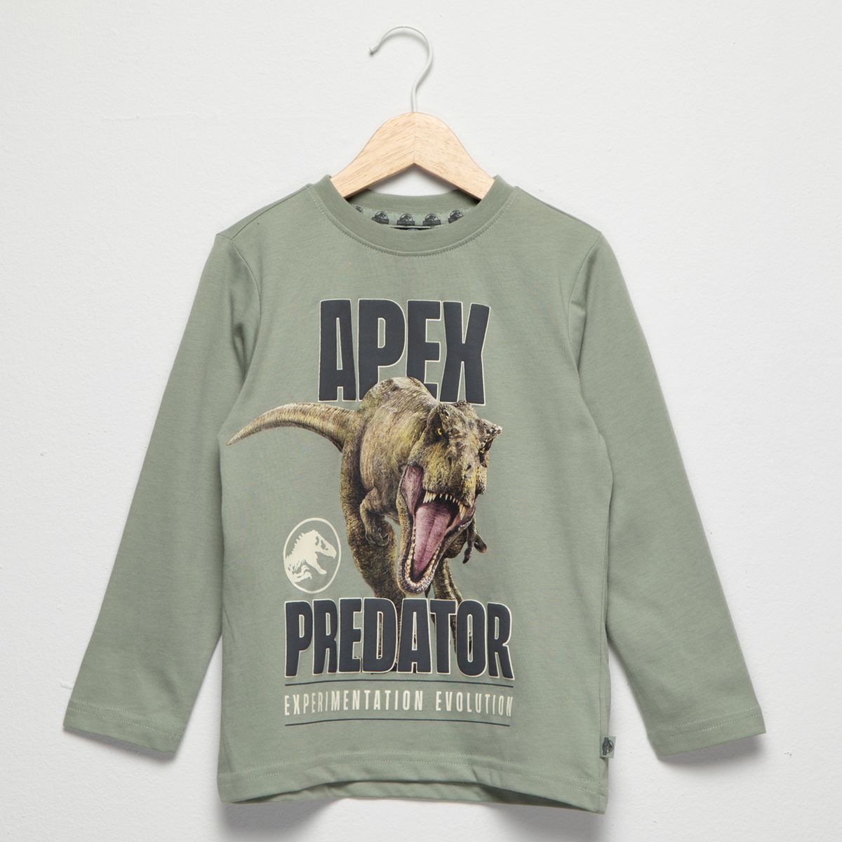 JURASSIC WORLD - Polera Manga Larga Algodón Niño Verde Jurassic World