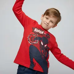 SPIDER MAN - Polera Manga Larga Niño Spider-Man