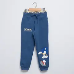 SONIC - Pantalon Buzo Algodón Niño Azul