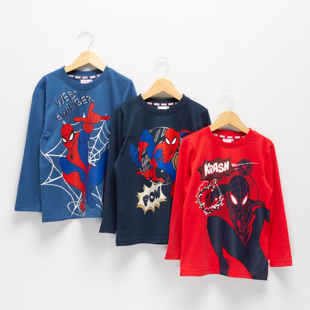 SPIDER MAN - Pack 3 Poleras Manga Larga Niño Spider-Man