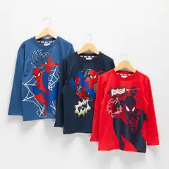 MARVEL - Pack 3 Poleras Manga Larga Spiderman Niño