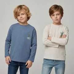 YAMP - Pack de 2 Poleras Niño Manga Larga Algodón