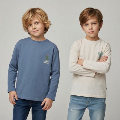 Imagen 1 del producto Pack de 2 Poleras Niño Manga Larga Algodón
