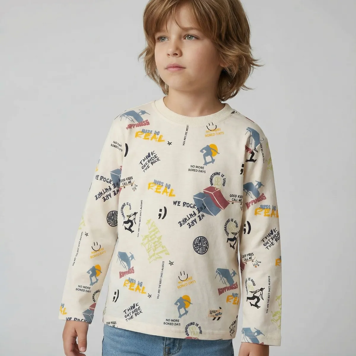 YAMP - Polera Niño Manga Larga Algodón Yamp
