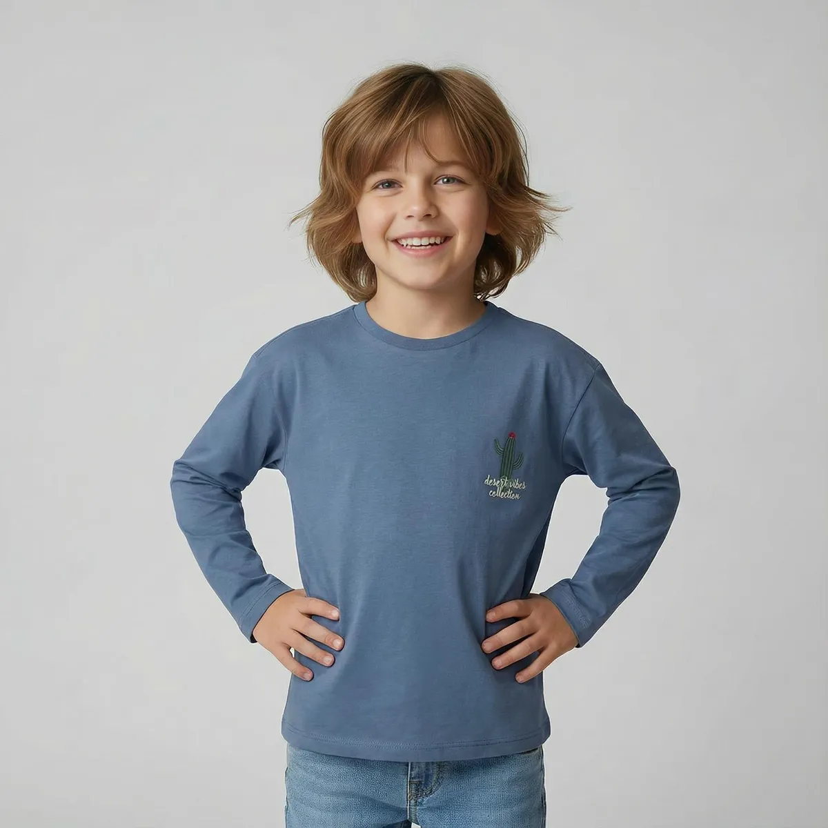 YAMP - Polera Niño Manga Larga Algodón Yamp