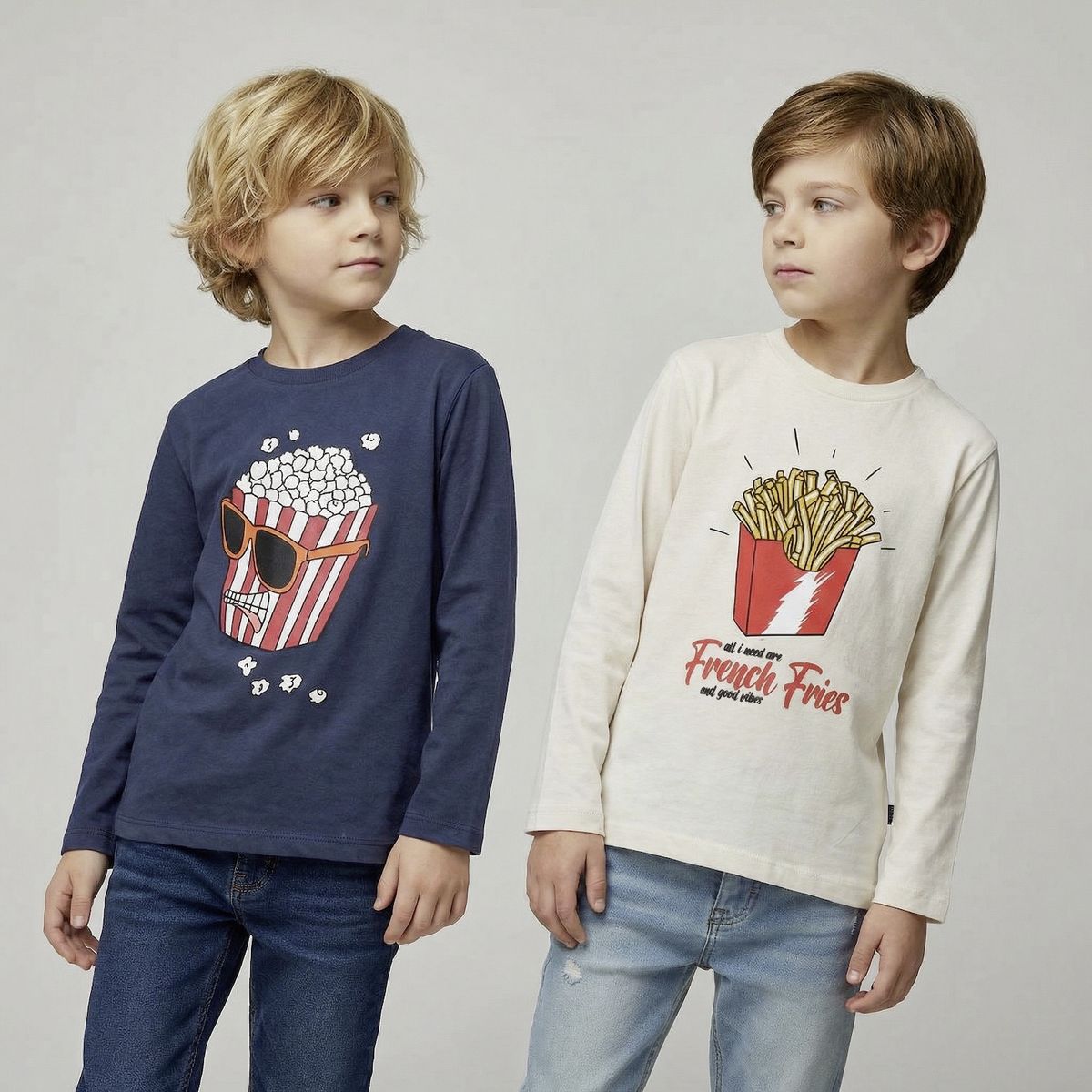 YAMP - Pack de 2 Poleras Niño Manga Larga Algodón Yamp