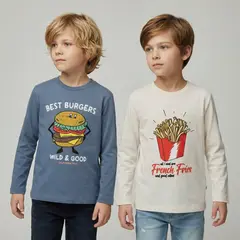 YAMP - Pack de 2 Poleras Niño Manga Larga Algodón