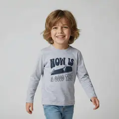 YAMP - Polera Niño Manga Larga Algodón