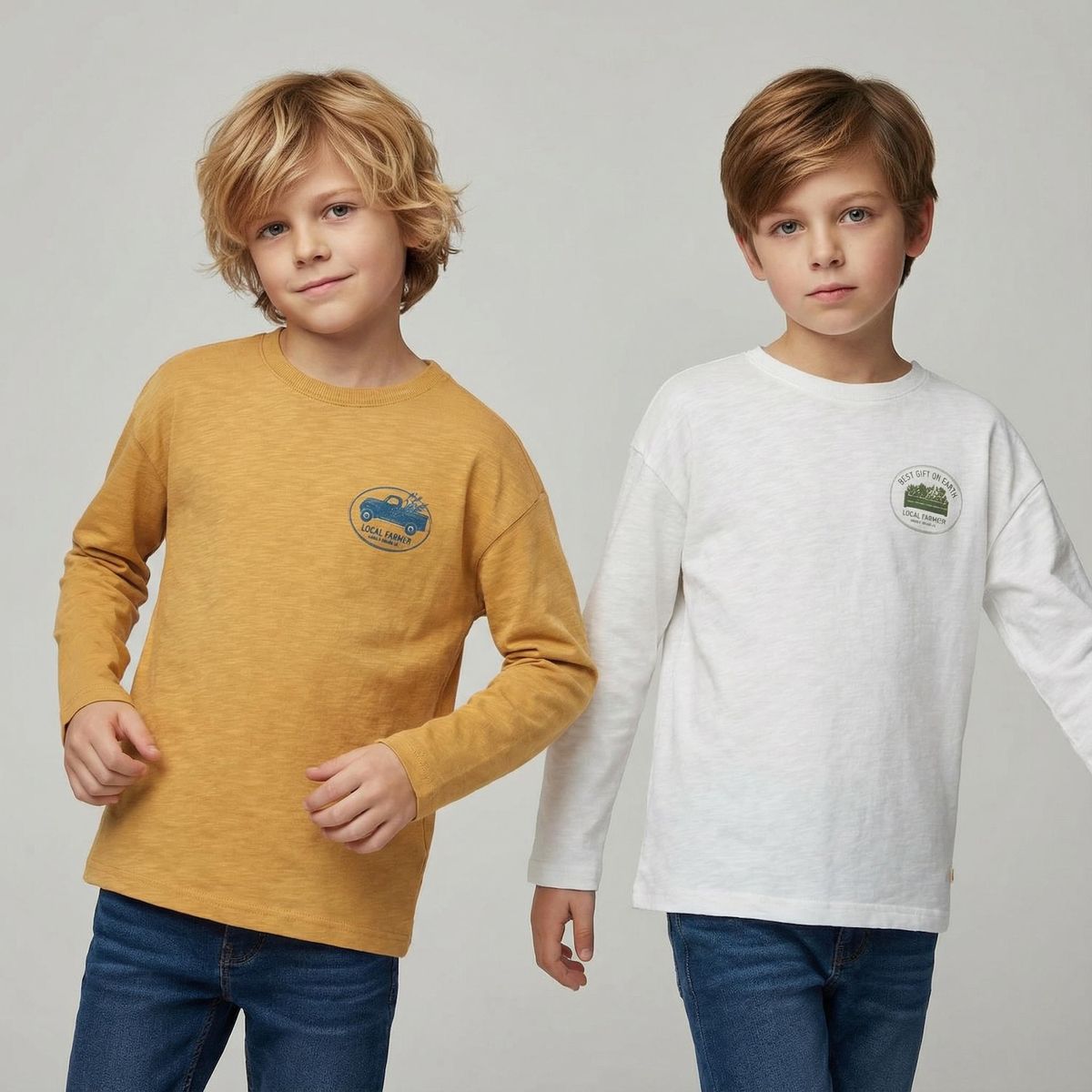 YAMP - Pack de 2 Poleras Niño Manga Larga Algodón Yamp