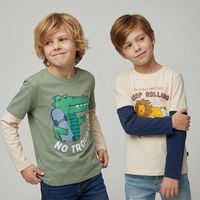 Pack de 2 Poleras Niño Manga Larga Algodón