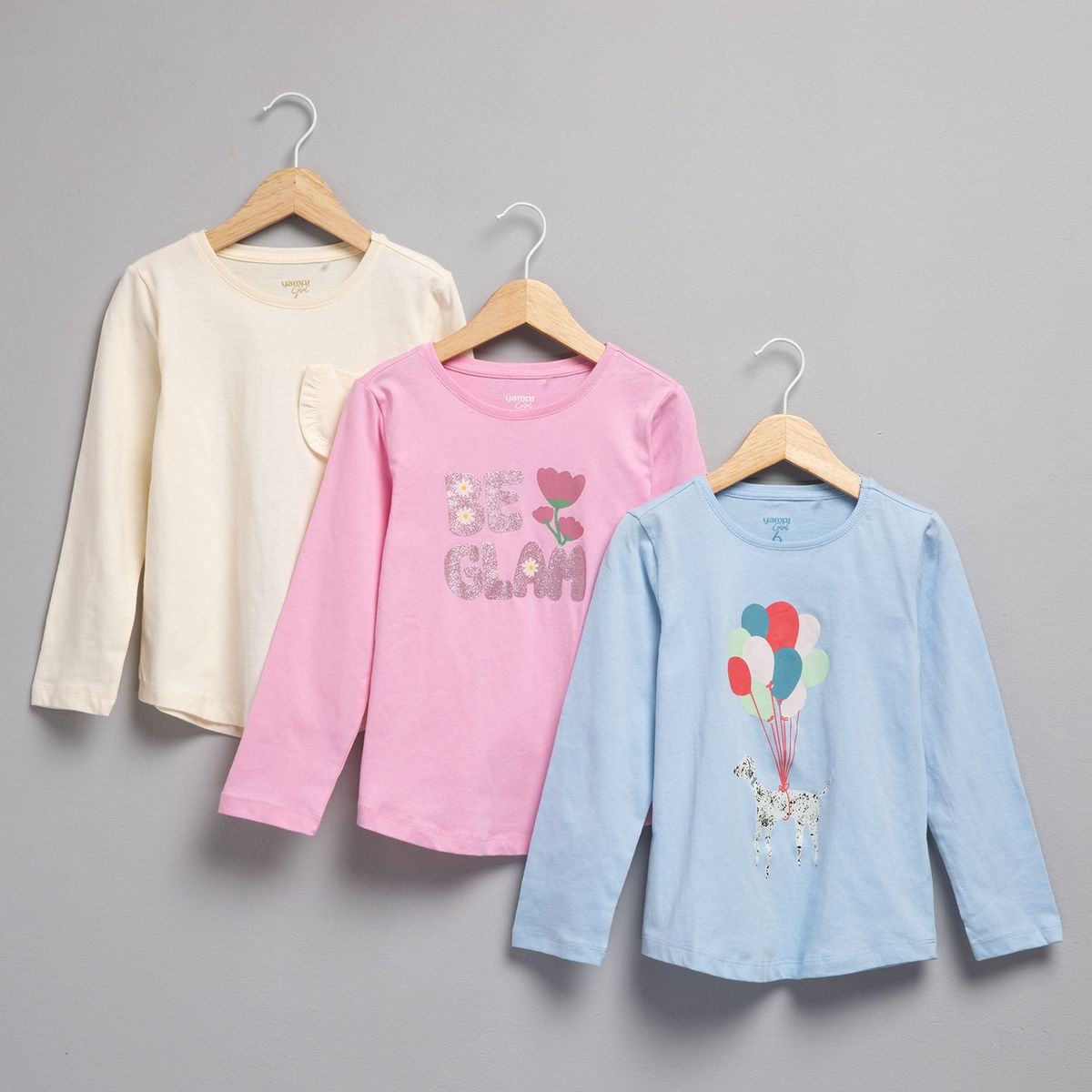YAMP - Pack 3 Poleras Manga Larga Niña Yamp