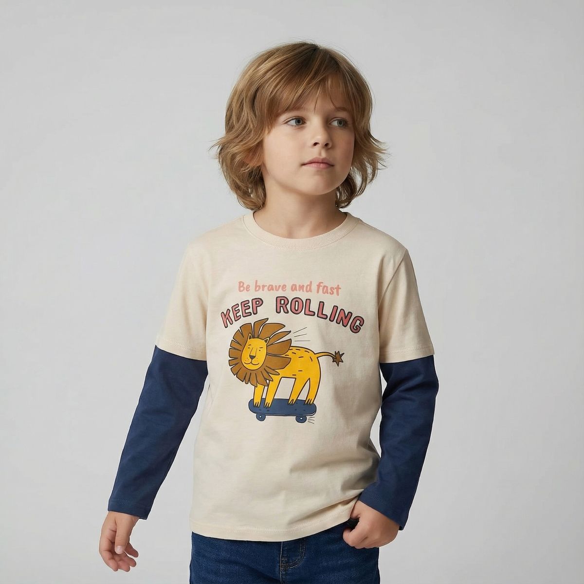 YAMP - Polera Niño Manga Larga Algodón Yamp