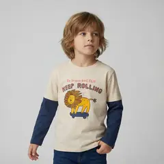 YAMP - Polera Niño Manga Larga Algodón