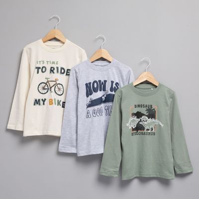 Imagen 1 del producto Pack de 3 Poleras Niño Manga Larga Algodón