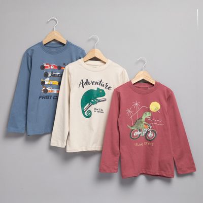 Imagen 1 del producto Pack de 3 Poleras Niño Manga Larga Algodón