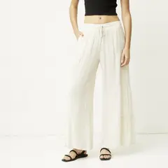 SYBILLA - Pantalón Wide Leg Tiro Medio Mujer